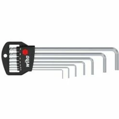 WIHA STIFTSCHLÜSSEL SET IM CLASSIC HALTER SECHSKANT-KUGELKOPF, SCHWENKBAR FÜR SCHWER ZUGÄNGLICHE BEREICHE, 7-TLG. MATTVERCHROMT