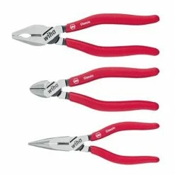 WIHA Zangen Set Classic Kombi-, Flachrundzange, Seitenschneider 3-tlg. (26850)