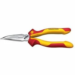 WIHA Flachrundzange Professional Electric Mit Schneide Gebogene Form, Ca. 40° In Blister (27424) 160 Mm