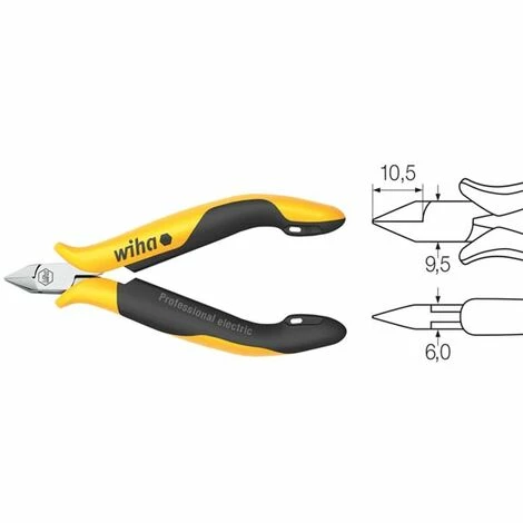 WIHA Seitenschneider Professional ESD schmaler, spitzer Kopf mit kleiner Wate (27443) 115 mm WIHA Seitenschneider Professional ESD Schmaler, Spitzer Kopf Mit Kleiner Wate (27443) 115 Mm -WIHA Shop 52884922 1